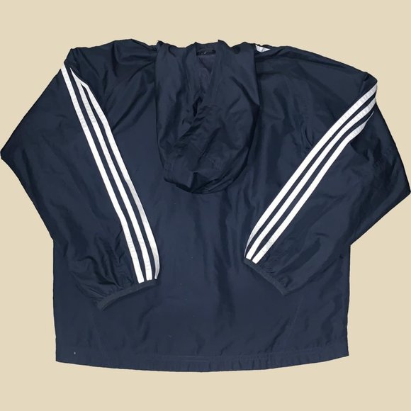 navy blue adidas windbreaker with hood - Picture 2 of 3